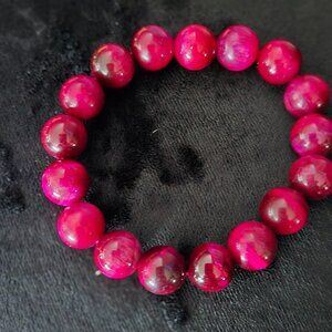 200CTS PINK TIGER'S EYE STRETCHABLE BRACELET NWOT